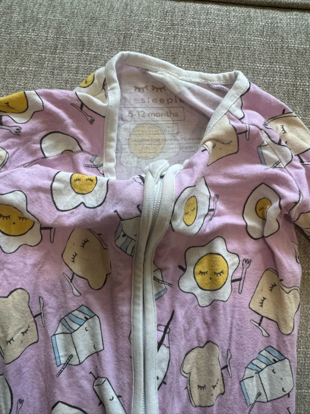 Little Sleepies Breakfast Theme Zip Up Pajamas 6-12M